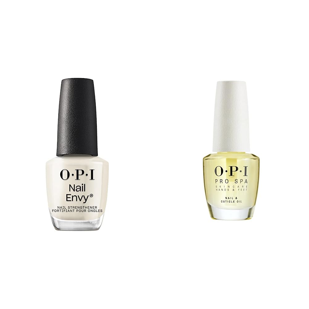OPI Nail Envy, tratamiento de fortalecimiento de uñas, uñas más fuertes en 1 semana, fórmula vegana, 0.5 onzas líquidas y aceite de uñas y cutículas