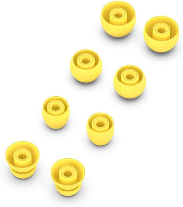 Los tapones para los oídos reemplazables de silicona son compatibles con auriculares estéreo inalámbricos Dr dre Power Pro (amarillo4 pares)