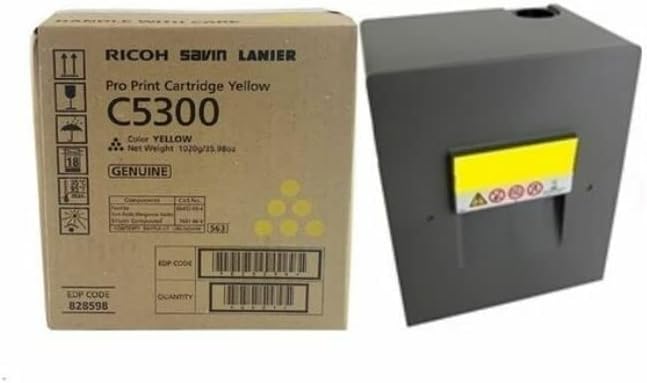 Cartucho de tóner amarillo original Ricoh 828598 para uso en impresoras The Ricoh, Savin, Lanier Pro C5300sPro C5310s, rendimiento de 26,000 páginas