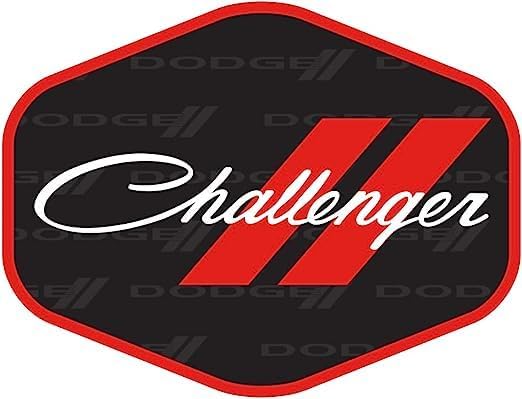 Dodge, Mopar, Challenger and Scat Pack Logo Premium Vinilo serigrafiado pegatinas en forma hexagonal Paquete de 6 pegatinas fabricadas en Detroit