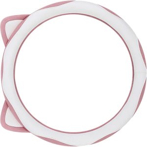 Funda de gamuza para volante de automóvil, con orejas de gato, funda protectora antideslizante para volante de automóvil, protector universal de 15 Funda de gamuza para volante de automóvil, con orejas de gato, funda protectora antideslizante para volante de automóvil, protector universal de 15