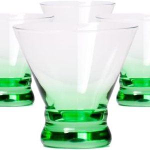 Vasos de cóctel de colores sin tallo (verde)  Martinis, Margaritas, cualquier bebida  Bar, mesa o fiesta  Gran regalo  Elección de cuatro colores Vasos de cóctel de colores sin tallo (verde)  Martinis, Margaritas, cualquier bebida  Bar, mesa o fiesta  Gran regalo  Elección de cuatro colores