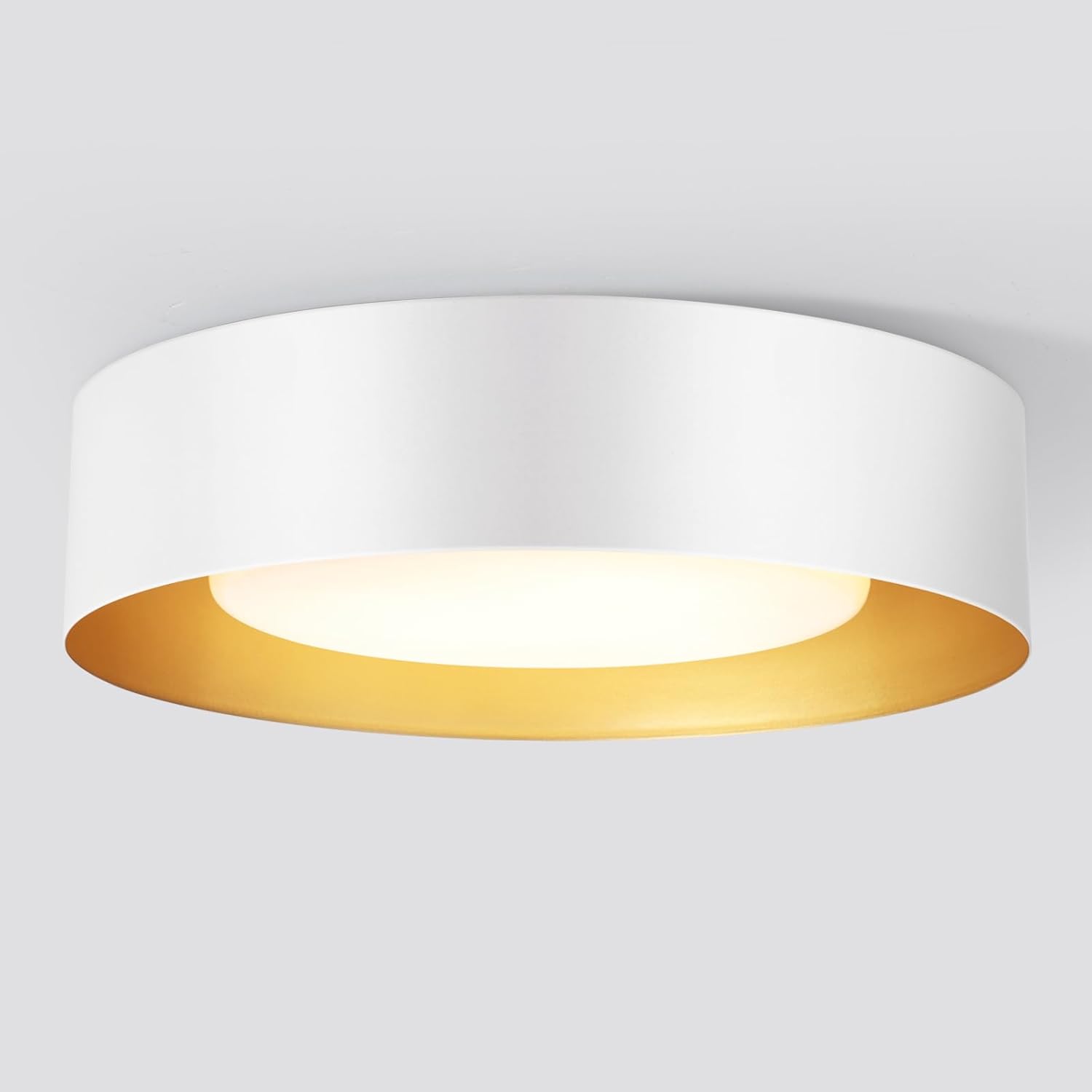 Vikaey Lámpara de techo moderna de montaje empotrado, lámpara de techo redonda blanca de 3 luces, lámpara de techo minimalista con pantalla acrílica