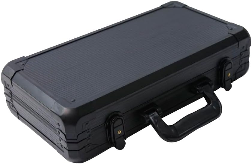 THUNDERBAY Juego de póquer de 300 unidades de 0.49 oz, fichas compuestas de arcilla de 14G con estuche de aluminio, dos barajas de cartas, juego