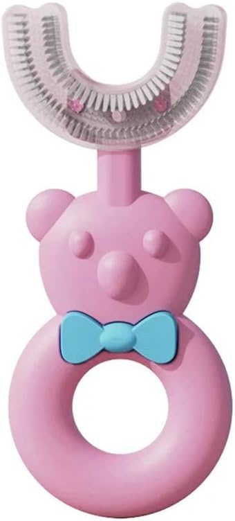 Soft Little Bear – Cepillo de dientes oral en forma de U para niños con dientes frágiles (2 a 6 años, rosa)