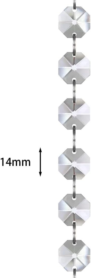 Guirnalda de cristal transparente de 33 pies, cadena de cuentas de araña colgante, decoración de cuerda de adorno colgante para centro de mesa,