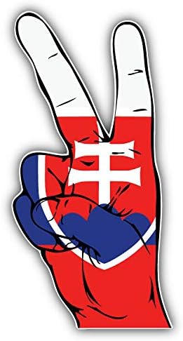 Imán de vinilo con diseño de bandera de Eslovaquia y símbolo de la paz, para frigorífico, flexible, reutilizable, vinilo magnético de 5 pulgadas
