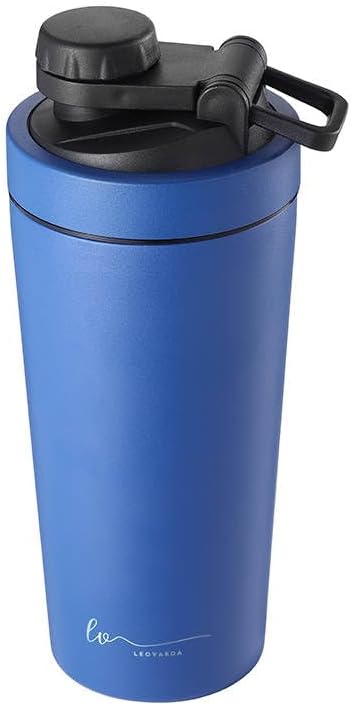 Botella agitadora de acero inoxidable de alta calidad, diseño aislado al vacío, botella mezcladora de proteínas para antes del entrenamiento, a
