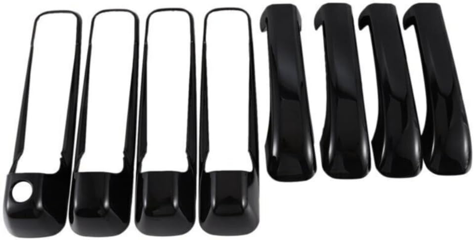 Manija de puerta, se adapta a la manija 4Dr negro brillante + portón trasero con cubiertas KH de plástico ABS, fácil de instalar y duradero, enviado