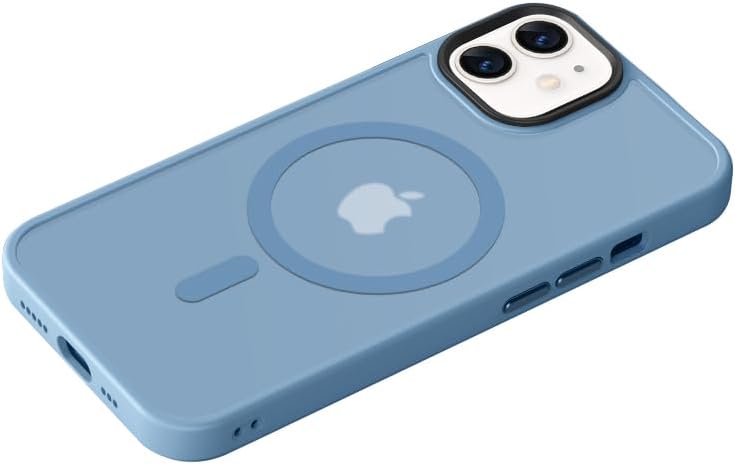 Tigratigro Case for iPhone11(6.1 Inch), Compatible with Mag-Safe,Translucent Matte Texture,Flexible and Anti-Fingerprint,Leather-Like Texture (Blue