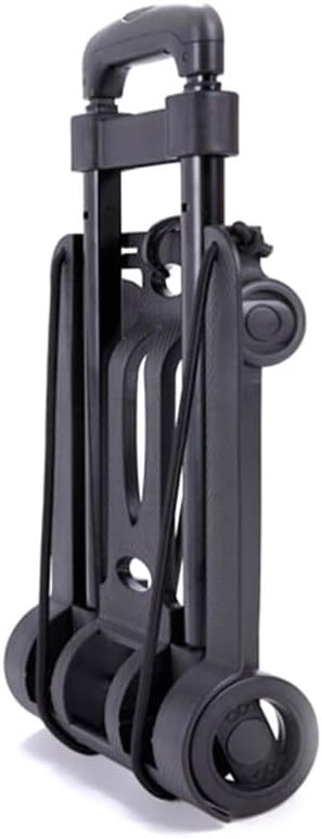 SOLUSTRE Carrito de compras plegable para comestibles, negro, 4 ruedas, material de hierro duradero, fácil de transportar y almacenar, ideal para