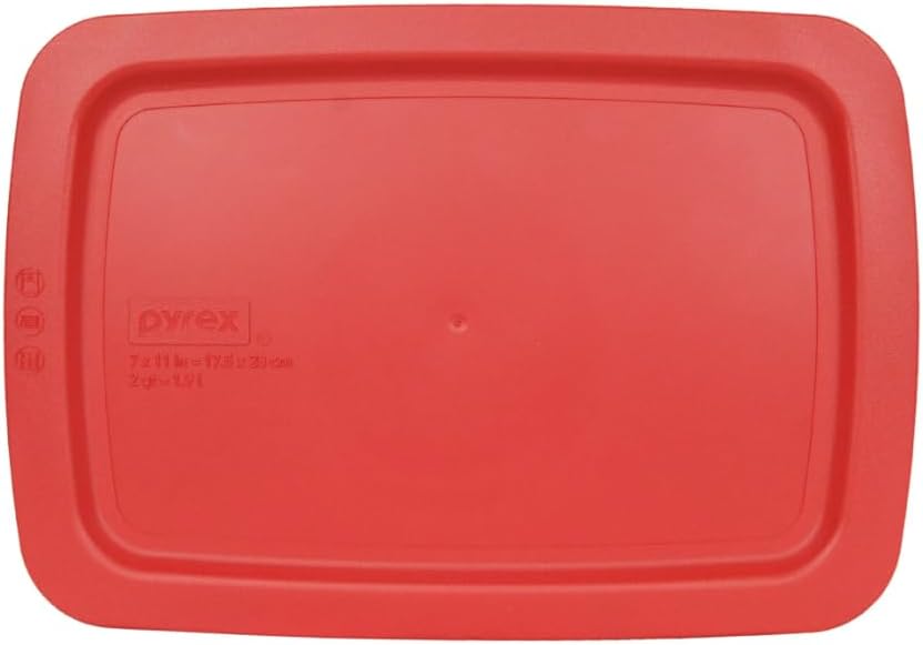 Pyrex C-232-PC – Tapa de repuesto para almacenamiento de alimentos de 2 cuartos de galón, color rojo (2 cuartos de galón), fabricada en los Estados