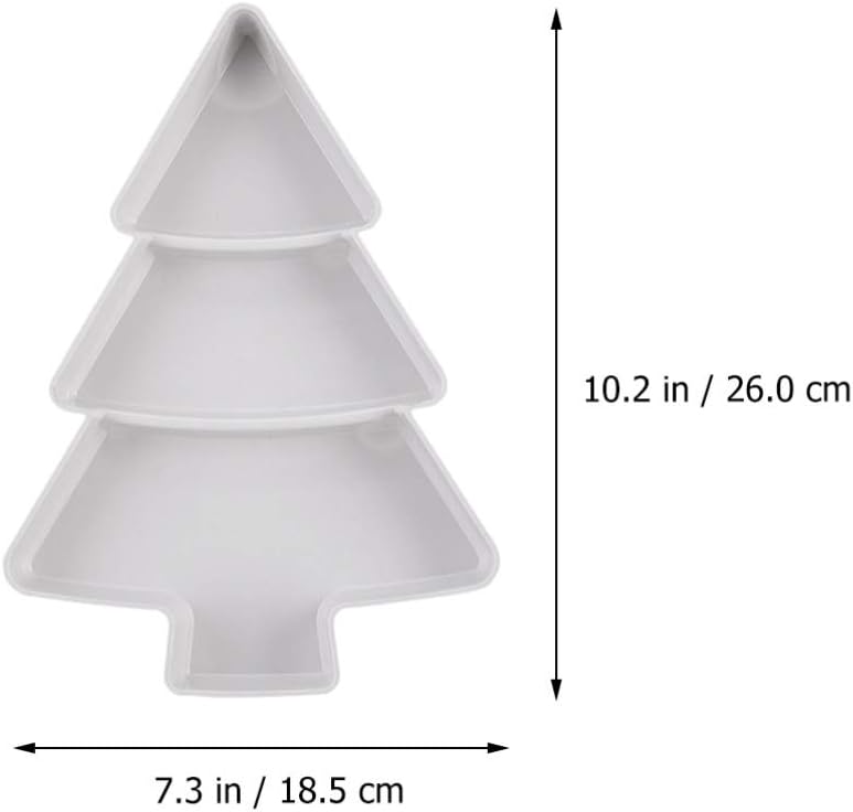 Angoily 2 platos para servir árbol de Navidad, bandeja de plástico para servir Navidad, para entretenimiento, plato de servir alimentos para