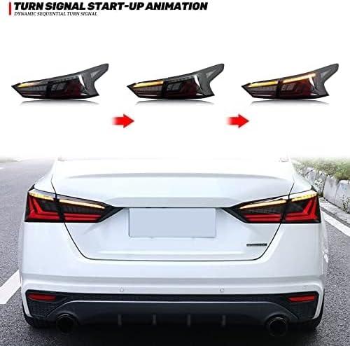 Nuevo accesorio para Nissan Altima 2019 2020 2021 2022 2023 Luces traseras LED secuencial señal arranque animación kit de reemplazo (negro)