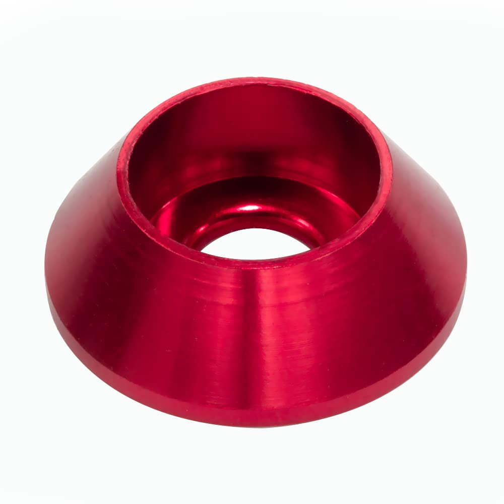 60 piezas Arandelas de avellanado de copa de cono M3, aleación de aluminio anodizado, juntas de arandelas de cabeza, cuña de taza para tornillo
