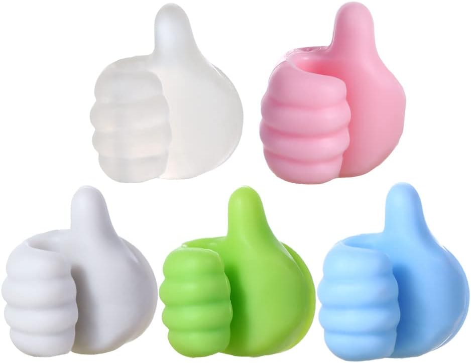Ganchos de pared con forma de pulgar, clips organizadores de cables, sin perforación, gancho multifuncional para colgar en la pared, ganchos