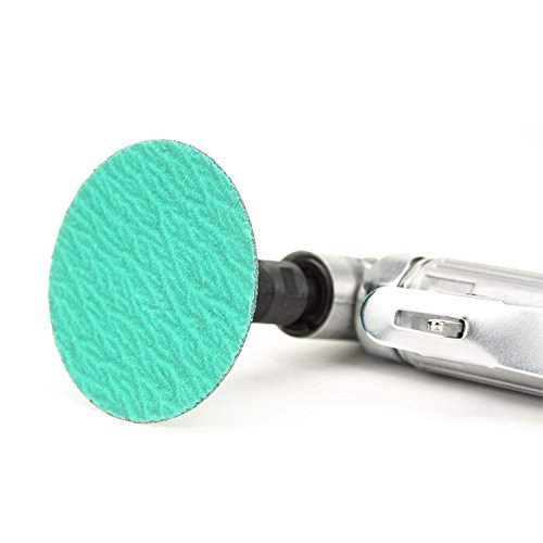 BHA Discos de lijado de cambio rápido tipo R macho roll-on de circonita verde con ayuda de molienda, 3 pulgadas (grano 40), paquete de 25