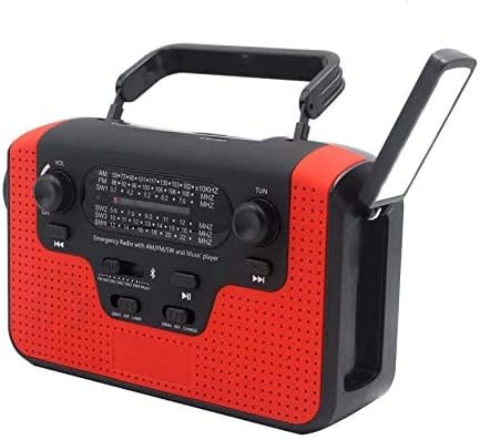 Radio portátil FM AM Pocket Radio Solar manivela de emergencia radio meteorológica NOAAAMFM radio portátil con 3 linterna LED 1000 mAh cargador de