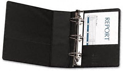Avery  Carpeta de referencia duradera con anillos EZ-Turn, 8-12 x 5-12, tapa de 2 pulgadas, color negro. Se vende como 2 paquetes de 1 –  – Total de