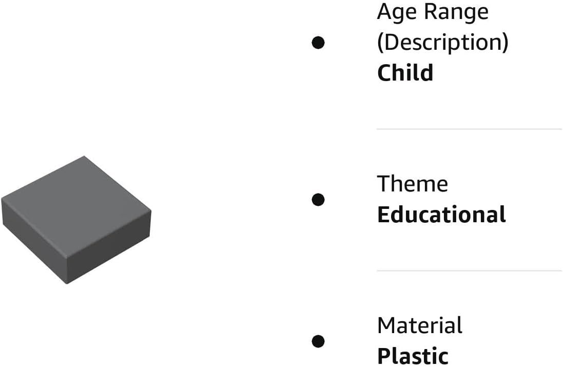 Azulejos de construcción clásicos, azulejos gris oscuro de 1 x 1, 200 piezas, compatibles con piezas y piezas Lego 3070 (color gris oscuro)