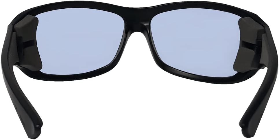 BOMBER Butter Bomb BT107 – Lentes de seguridad, lentes azul claro con marco negro mate para hombres, anteojos de seguridad no polarizados, ajuste