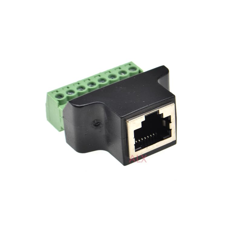 elpart RJ45 Ethernet hembra a 8 PIN Tornillo Terminal Convertidor RJ45 Adaptador de conector de zócalo para CCTV dvr #elPart2314441