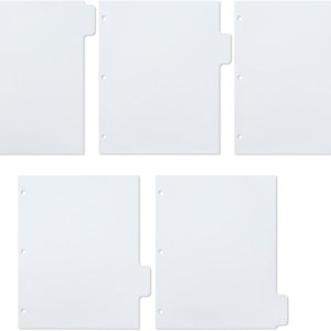 Buqoo Juego de separadores de plástico de 3 anillas, separadores de 5 pestañas, separadores de hojas, separadores de páginas, separadores de índices Buqoo Juego de separadores de plástico de 3 anillas, separadores de 5 pestañas, separadores de hojas, separadores de páginas, separadores de índices