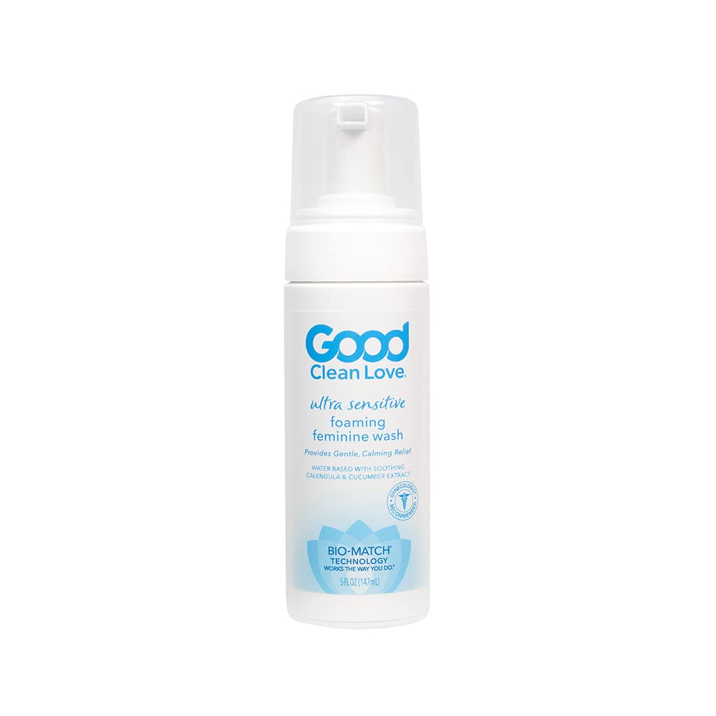 Good Clean Love Jabón vaginal con espuma ultra sensible, jabón vaginal equilibrado con pH para mujeres con ingredientes naturales, a base de agua,