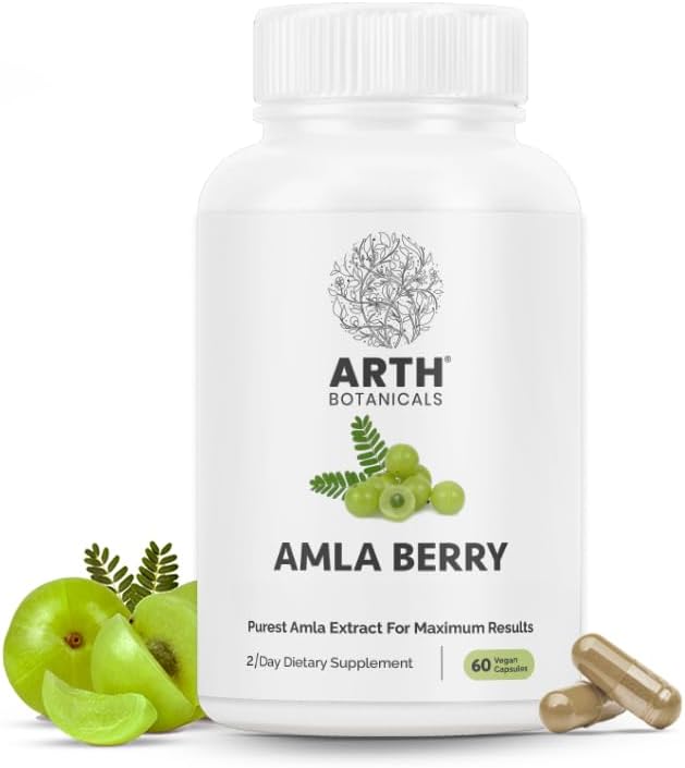Amla Berry Cápsulas  para una mejor digestión y un sistema inmunológico fuerte  60 cápsulas veganas para una máxima absorción y potencia  100%