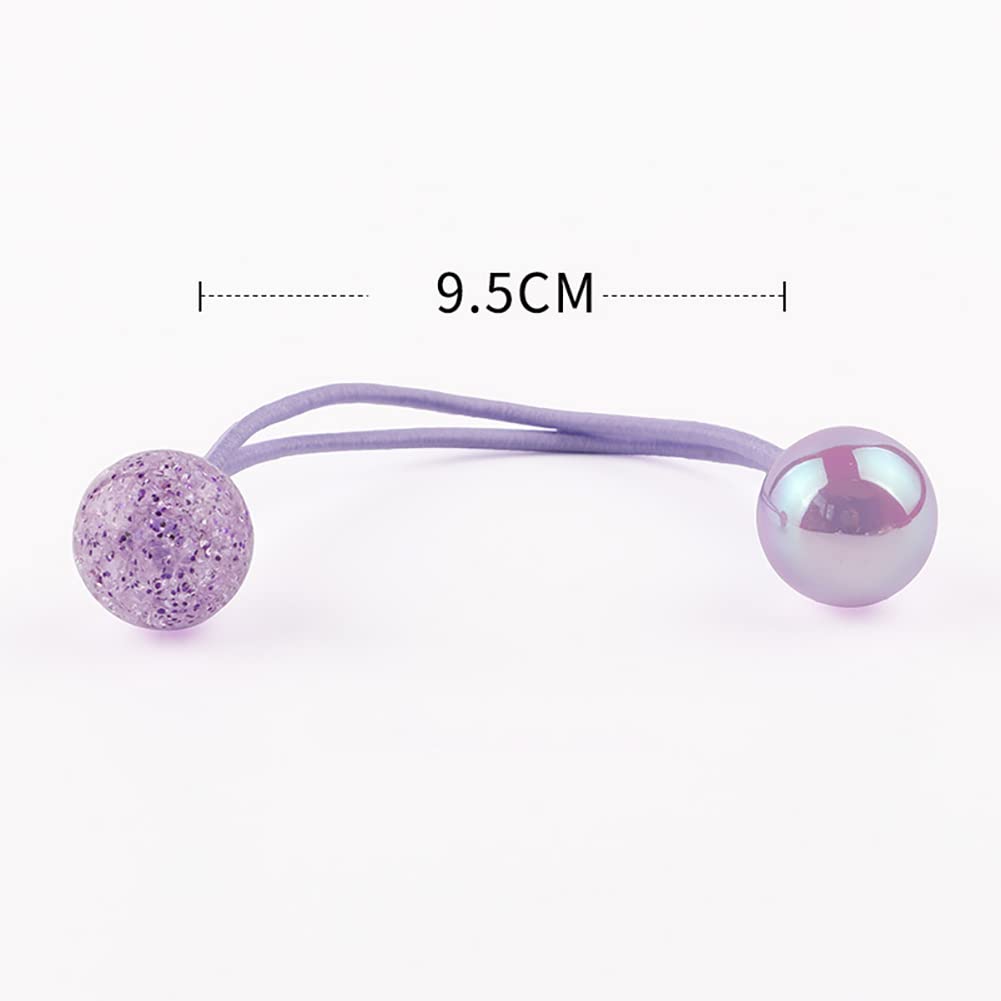 14 ligas para el cabello de doble bola, bandas elásticas para el cabello con cuentas, cuerdas elásticas para cabello grueso, soportes coloridos para