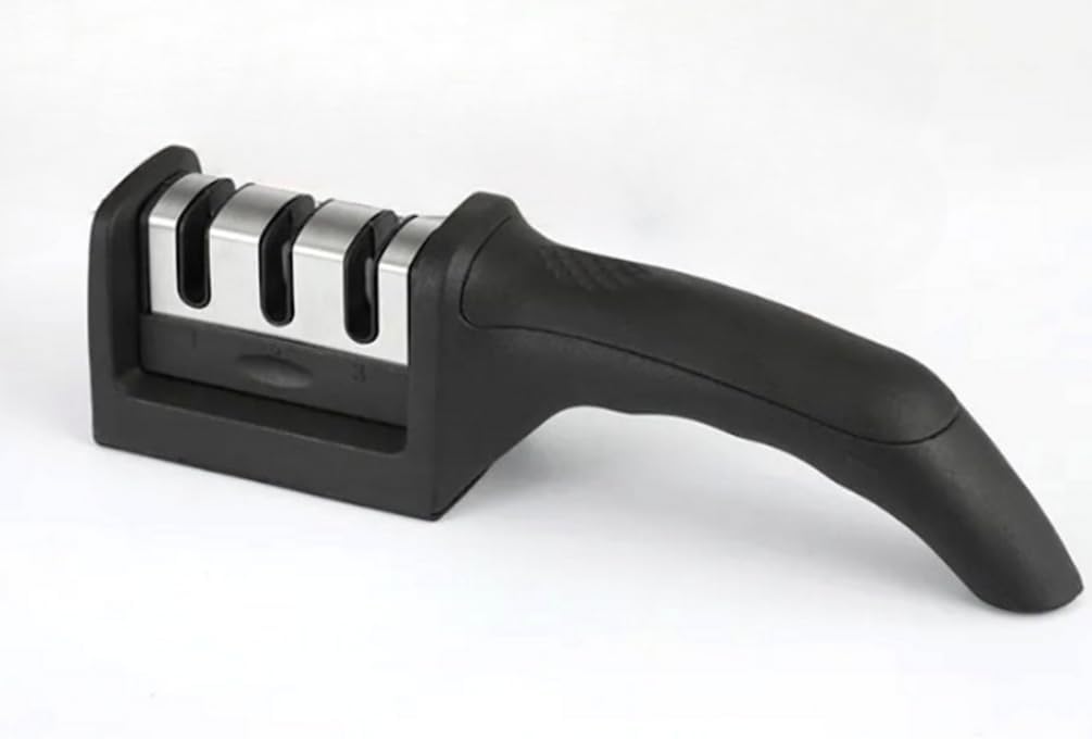 Afilador de cuchillos de cocina, herramienta de afilado rápido de 3 etapas, la mayoría de los tipos de cuchillos de cocina, peso ligero, mango