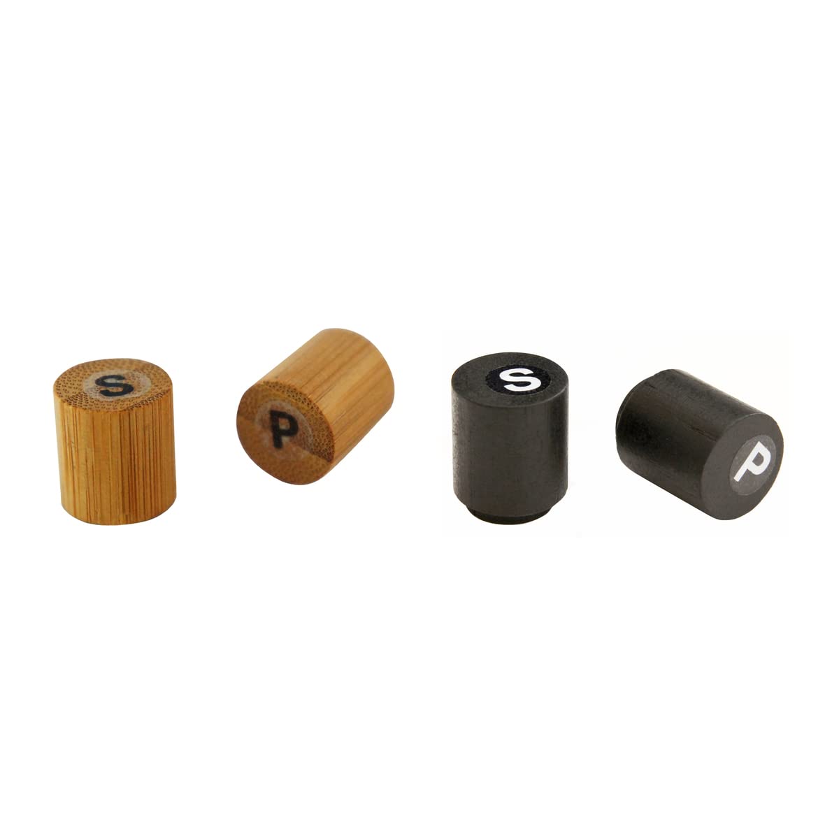 PACKNWOOD 210BKPS2N – Mini salero y pimentero de bambú negro, salero y pimentero prellenado, sin molinillo, biodegradable, desechable y decorativo,