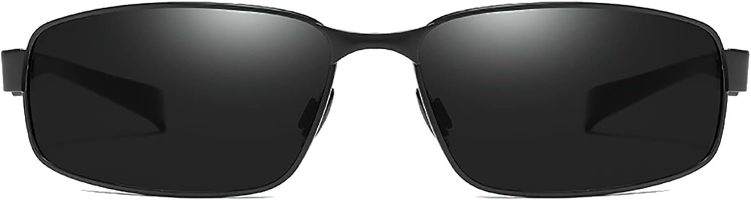 Full Reader – Gafas de sol polarizadas de visión nocturna para hombre, marco de metal vintage, gafas de lectura cuadradas