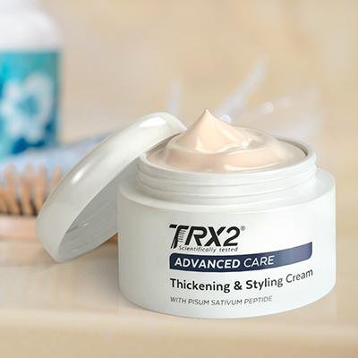 TRX2 Crema para engrosar y peinar el cabello, textura no pegajosa y ligera, para todo tipo de cabello, más gruesa e hidratada, sin tintes 1.7 onzas