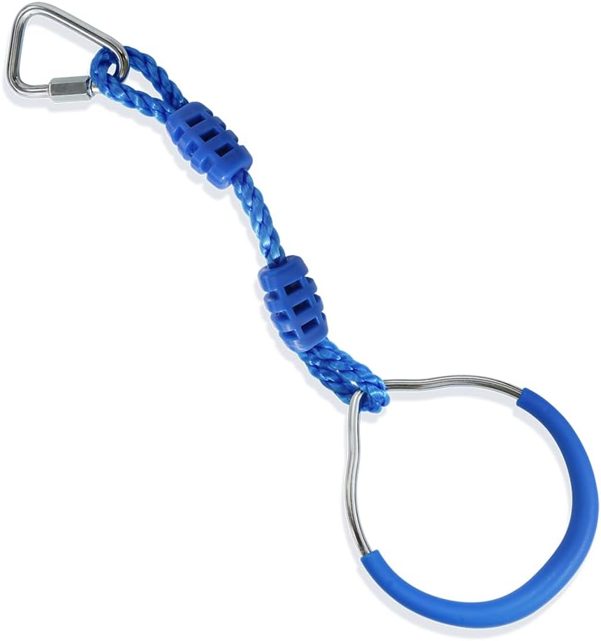 Deermon Anillos de gimnasia colgantes para marcos de escalada y columpios de jardín al aire libre, anillo ninja para niños, anillo de obstáculos de