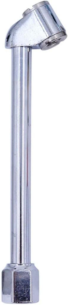 Kit de vástago de válvula doble flexible  Acero inoxidable vástago en “J” de 180 grados (2)  Extensiones de 7 pulgadas (2)  Cabeza angular (1)