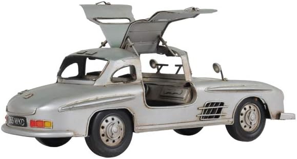 Old Modern Handicrafts Mercedes Benz Modelo de coche  300L Gullwing Silver Réplica Modelo  A para entusiastas de los coches vintage para el hogar y