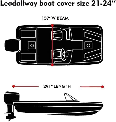 LEADALLWAY Cubierta del barco del pontón 210D, revestimiento de PVC gris