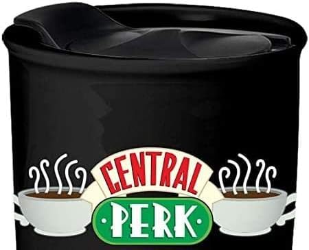 Silver Buffalo Friends Central Perk – Taza de viaje de cerámica con logotipo, 10 onzas