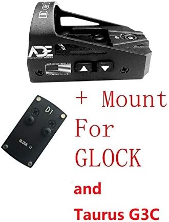 ADE Delta RD3-012 Red Dot + placa de montaje ópticaadaptador para todos los modelos estándar Glock (no MOS) y Taurus G3C