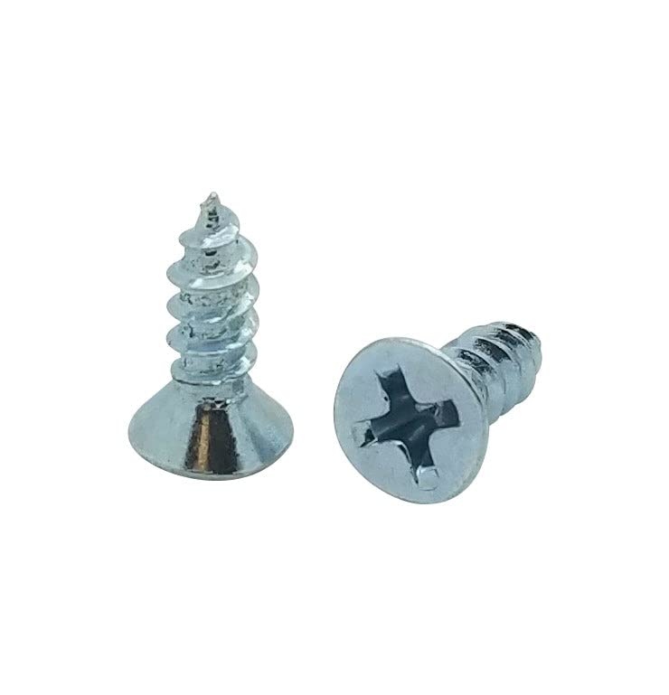 Tornillos para madera Phillips con recubrimiento de zinc de cabeza plana #6 x 12″ (BCP31)