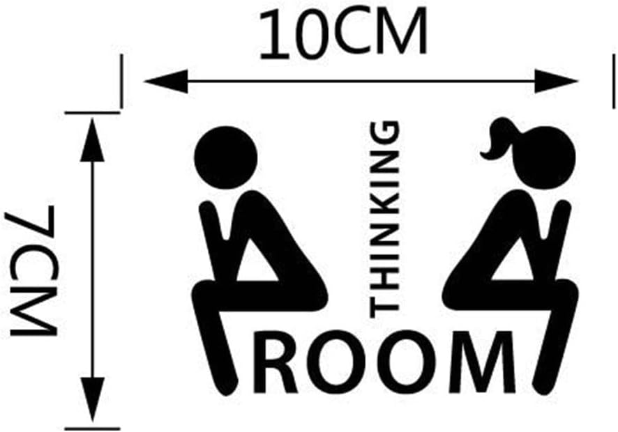 Leadigol Thinking Room – Calcomanías de pared de 2.8 x 3.9 in de PVC extraíbles, decoración de baño, calcomanías de decoración de inodoro, arte