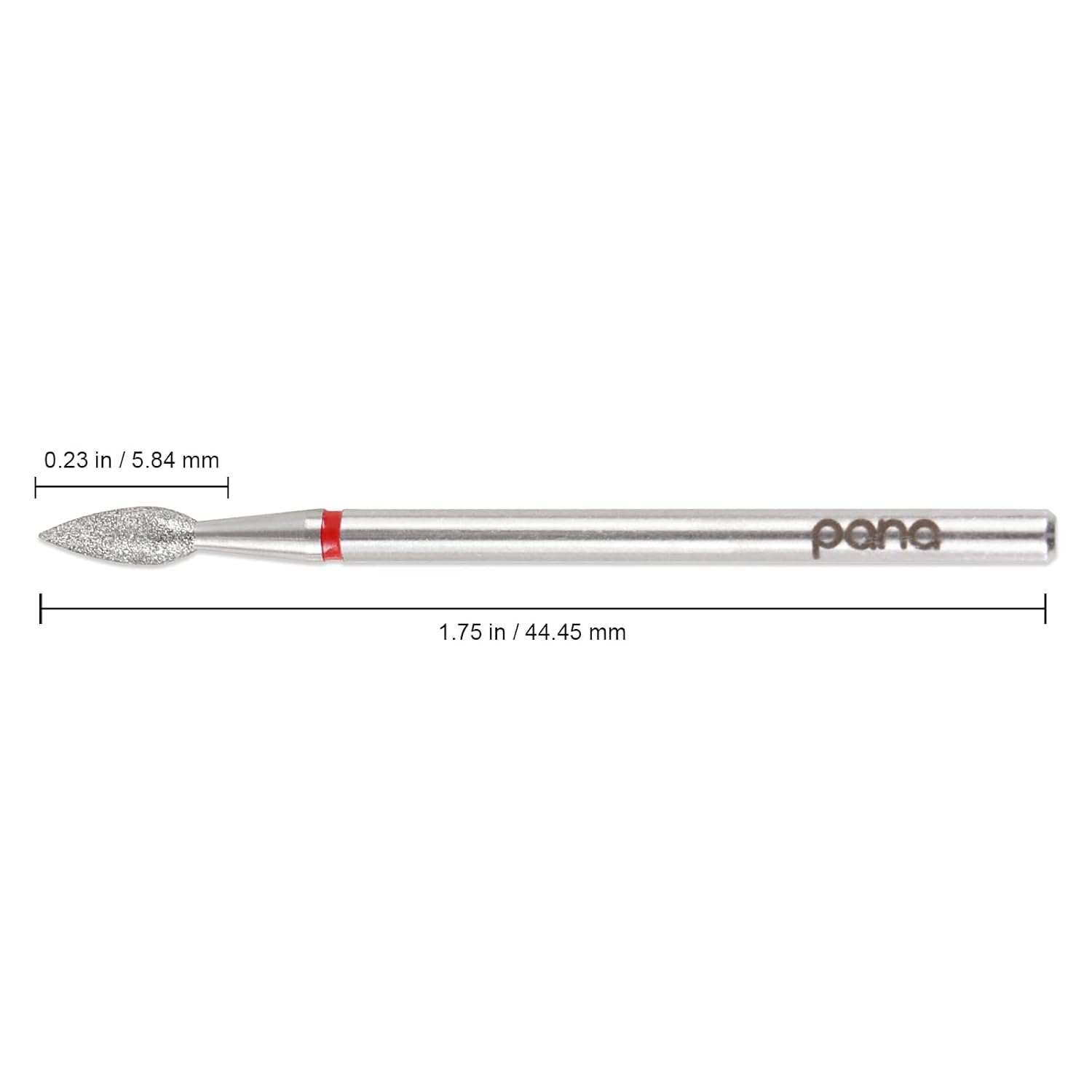 PANA Broca de diamante para uñas de 332 pulgadas (grano fino)  Brocas profesionales para uñas de gel acrílico, manicura seca y pedicura con forma de