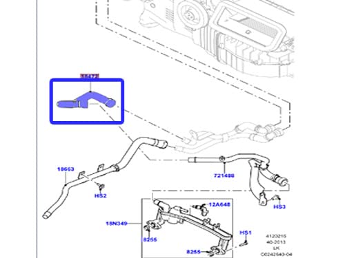 Manguera de agua de calentador original compatible con Land Rover Range Rover 13-21 Discovery 17 Range Rover Sport 14-22 LR034616