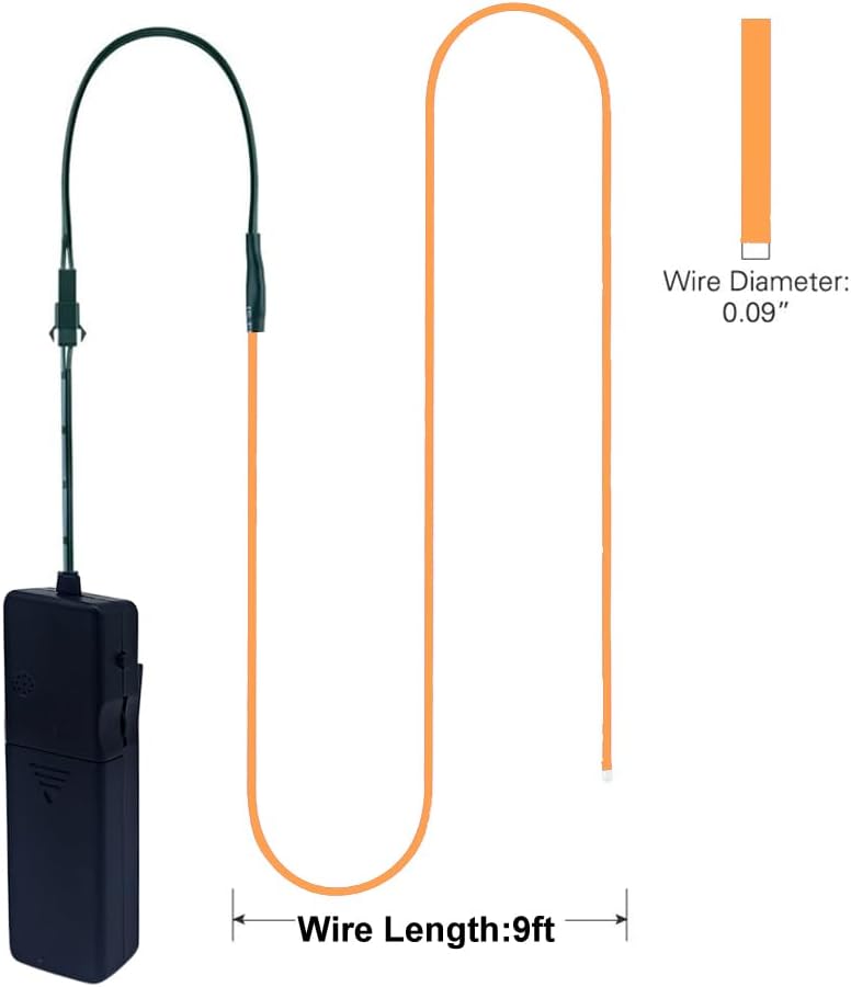 MaxLax Cable EL, color amarillo, luz activada por sonido, luz constante, flash lento, 9 pies, luces de neón, alambre electroluminiscente brillante