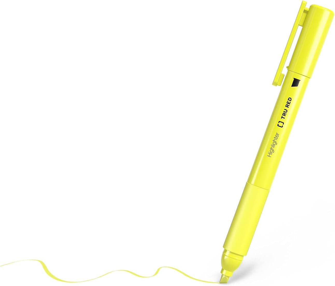 TRU RED Resaltador de bolsillo con agarre, punta de cincel, amarillo, 15cartón (TR54578-CCVS)