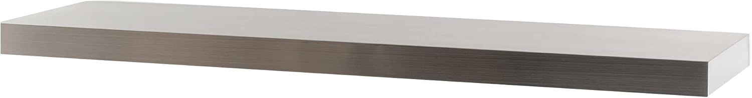 MANTELSDIRECT Titus – Estante de metal de acero inoxidable para repisa, acabado cepillado de 68 pulgadas, hermoso estante moderno, perfecto para