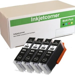 Inkjetcorner Cartucho de tinta de repuesto compatible para PGI-280XXL PGI 280 XXL BK para uso con TR8622A TR8620A TR8622A TR8620 TS702A TS9521C Inkjetcorner Cartucho de tinta de repuesto compatible para PGI-280XXL PGI 280 XXL BK para uso con TR8622A TR8620A TR8622A TR8620 TS702A TS9521C