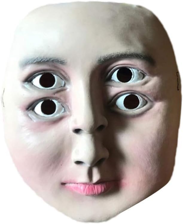 ALXOY GHDLM – Máscara de látex de cuatro ojos para Halloween, máscara realista para disfraz de Halloween, fiesta de disfraces y accesorios de cosplay