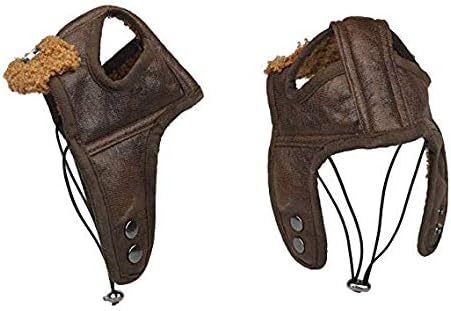 Sombrero de aviador para perro, sombrero de piloto de invierno con orejeras para clima frío (XL, marrón)